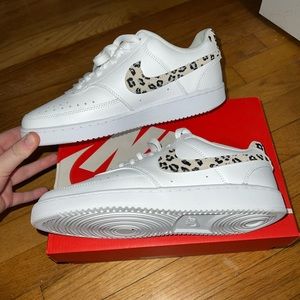 New Nike Court Vision Low - Leopard Cheetah Print Swoosh 8.5